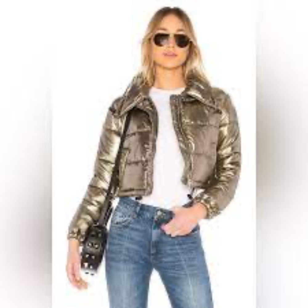 Lovers + Friends Sugar Cropped Puffer Jacket Women's Size XS